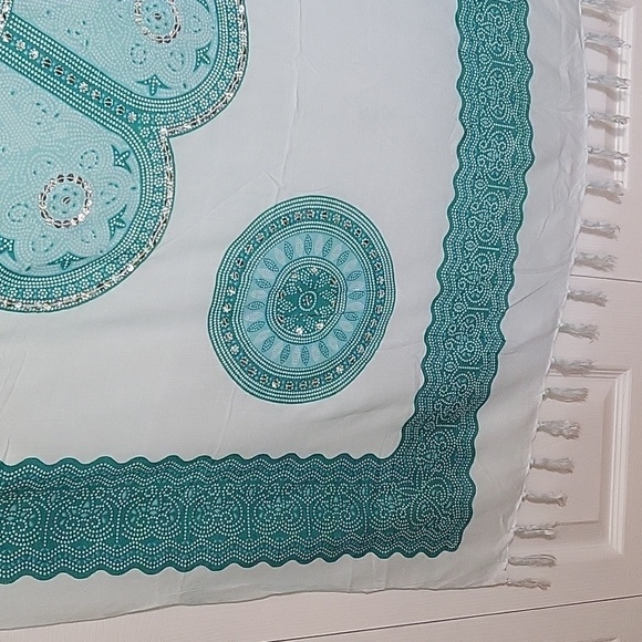 62" x 43" Sarong, Beach Cover-Up, Wall Hanging, Curtain, material, from Mexico - Picture 5 of 6